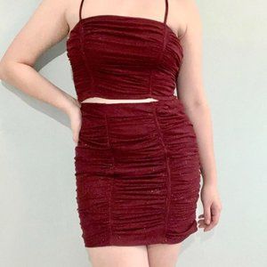 Red Two Piece Dress